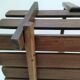 Solid wood log basket with vintage slats