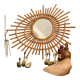 Ancien miroir rotin soleil ORTF vintage