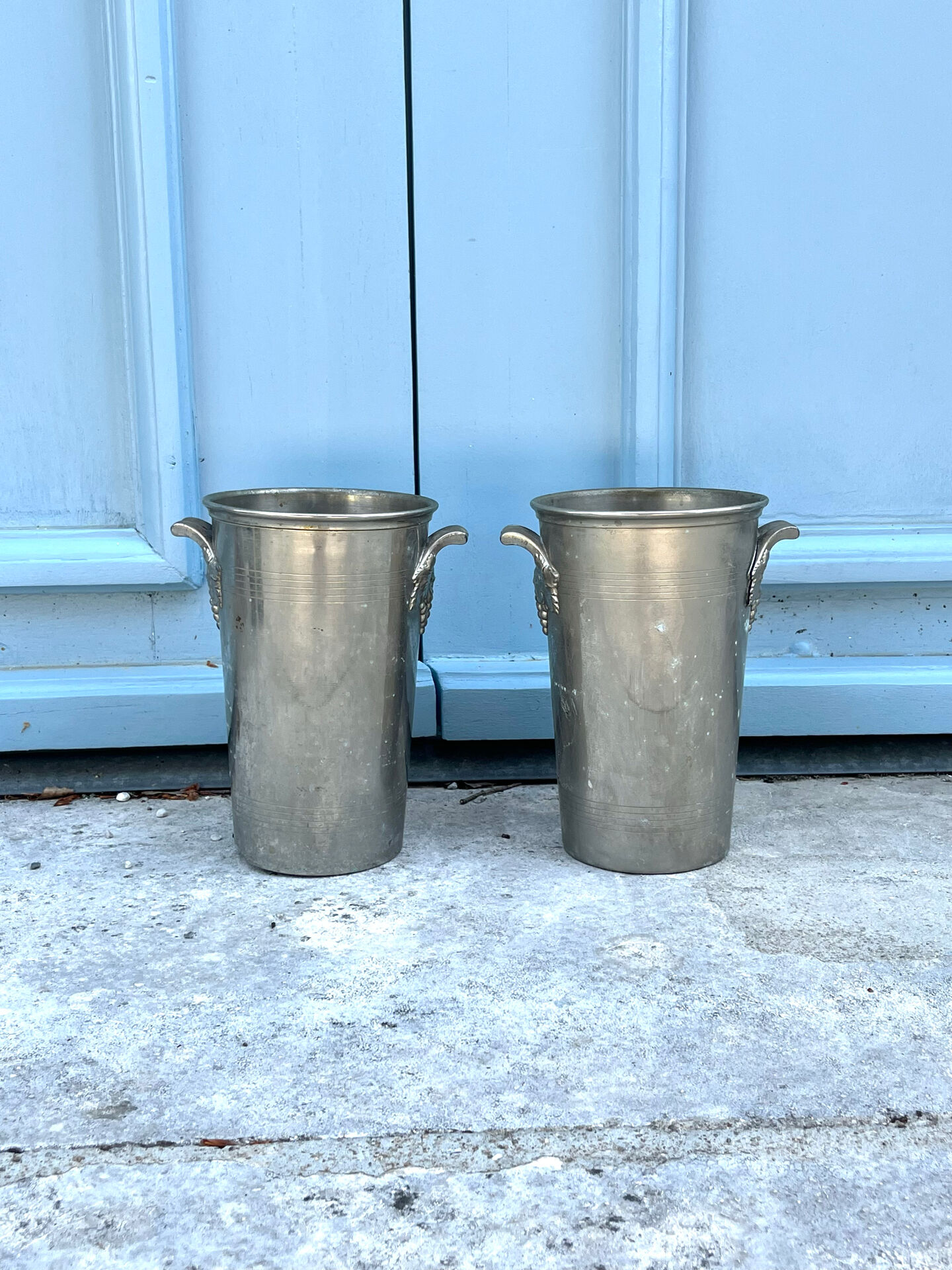 French wine cooler ice bucket set Jules Muller Berghiem argit