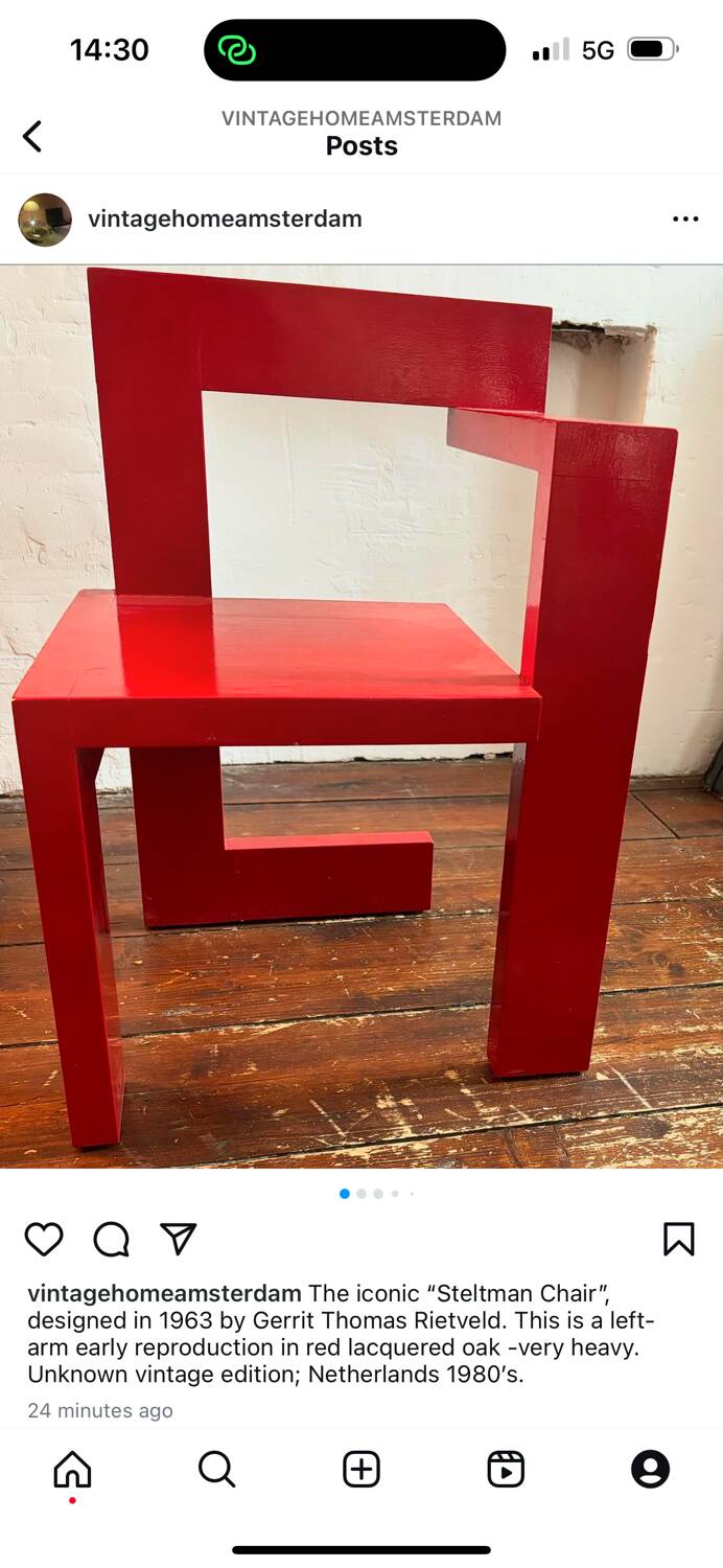 Steltman Chair designed by Gerrit Thomas Rietveld 1963