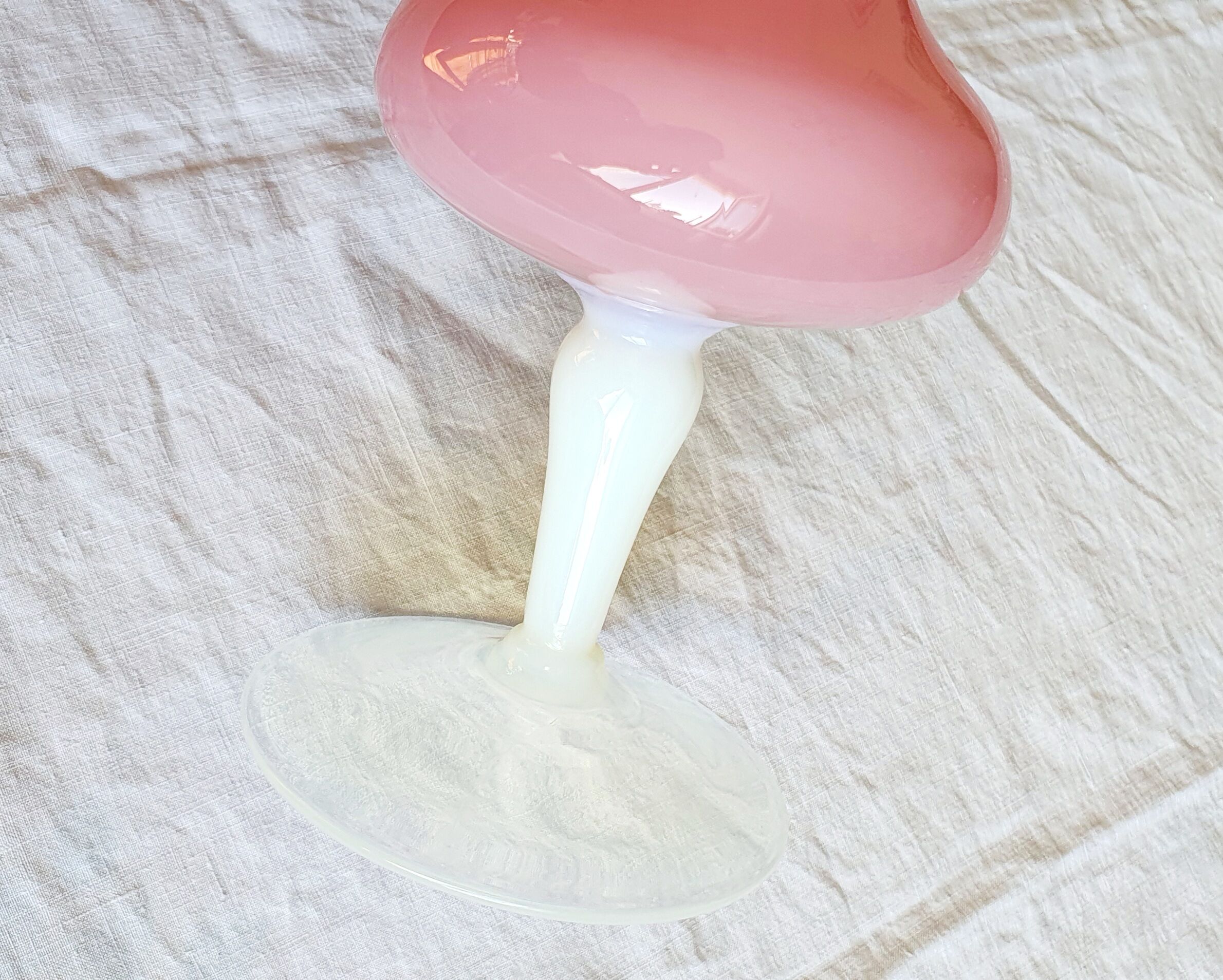 Large opaline vase on foot