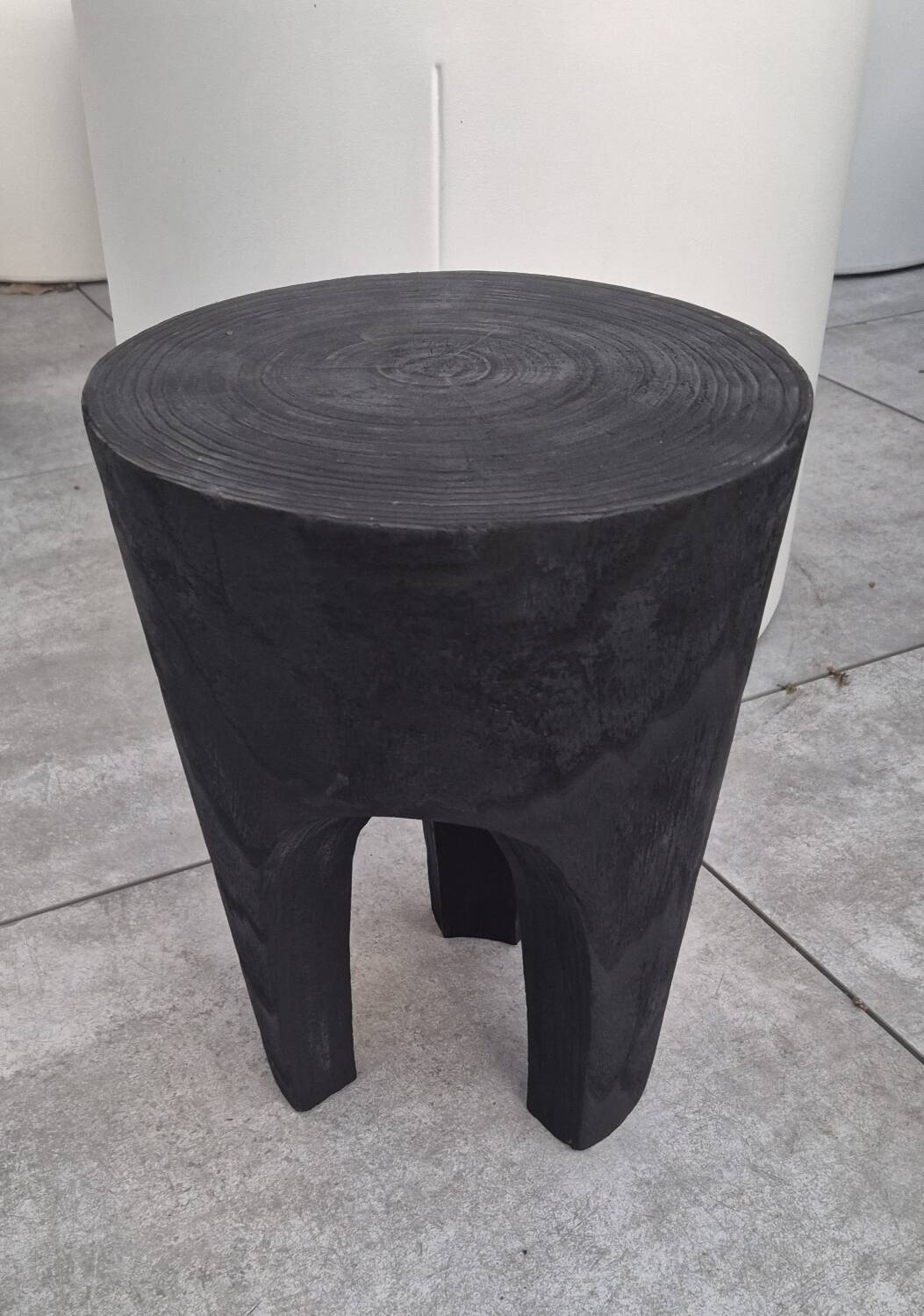 Burnt wood stool shou sugi ban