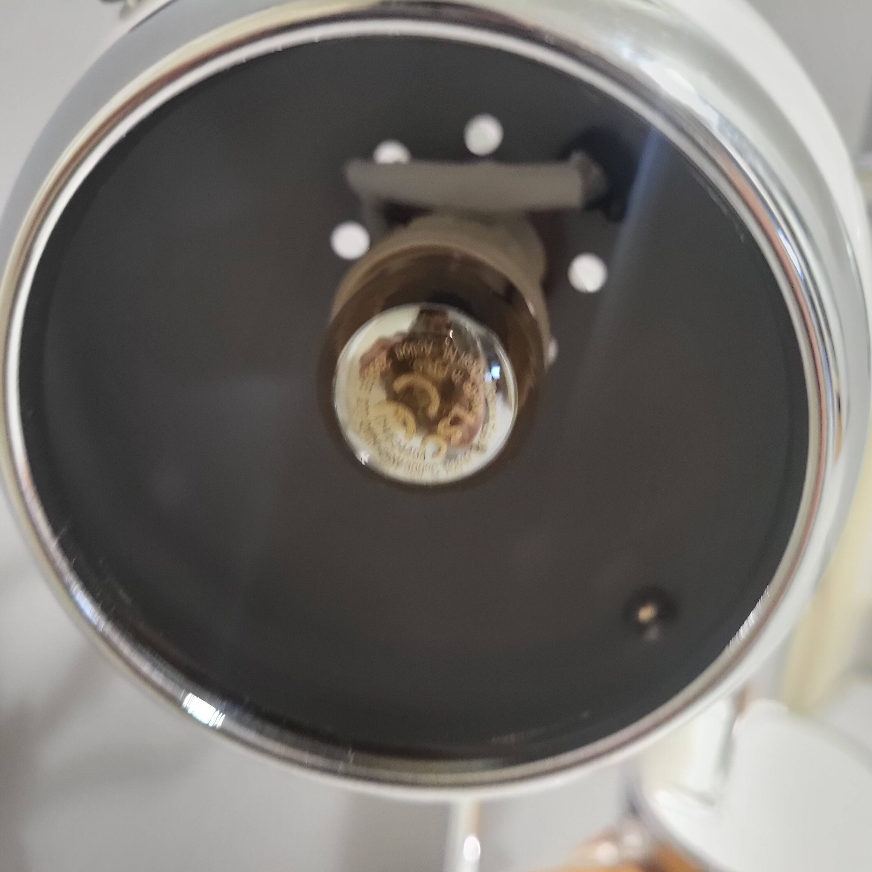 White and chrome metal eye ball lamps