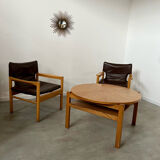 Old coffee table wood design 60s Italy vintage