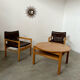 Ancienne table basse bois design années 60 Italy vintage