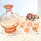 Art Deco-style pink liquor service