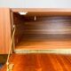 Minimalist XXL lowboard, teak and black top, 1960s