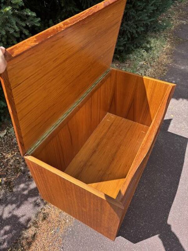 meuble de rangement coffre scandinave 1960 teck vintage