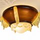 Art Deco pendant light in amber glass and etched glass – Ø 55 cm