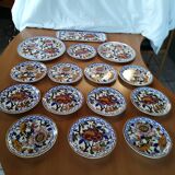Gien peony dessert service 15 pieces