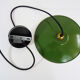 Suspension enamelled sheet plate old green plate, industrial. Year 50