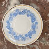 Coffee and tea set, vintage, stylized bird decor, retro, design, blue