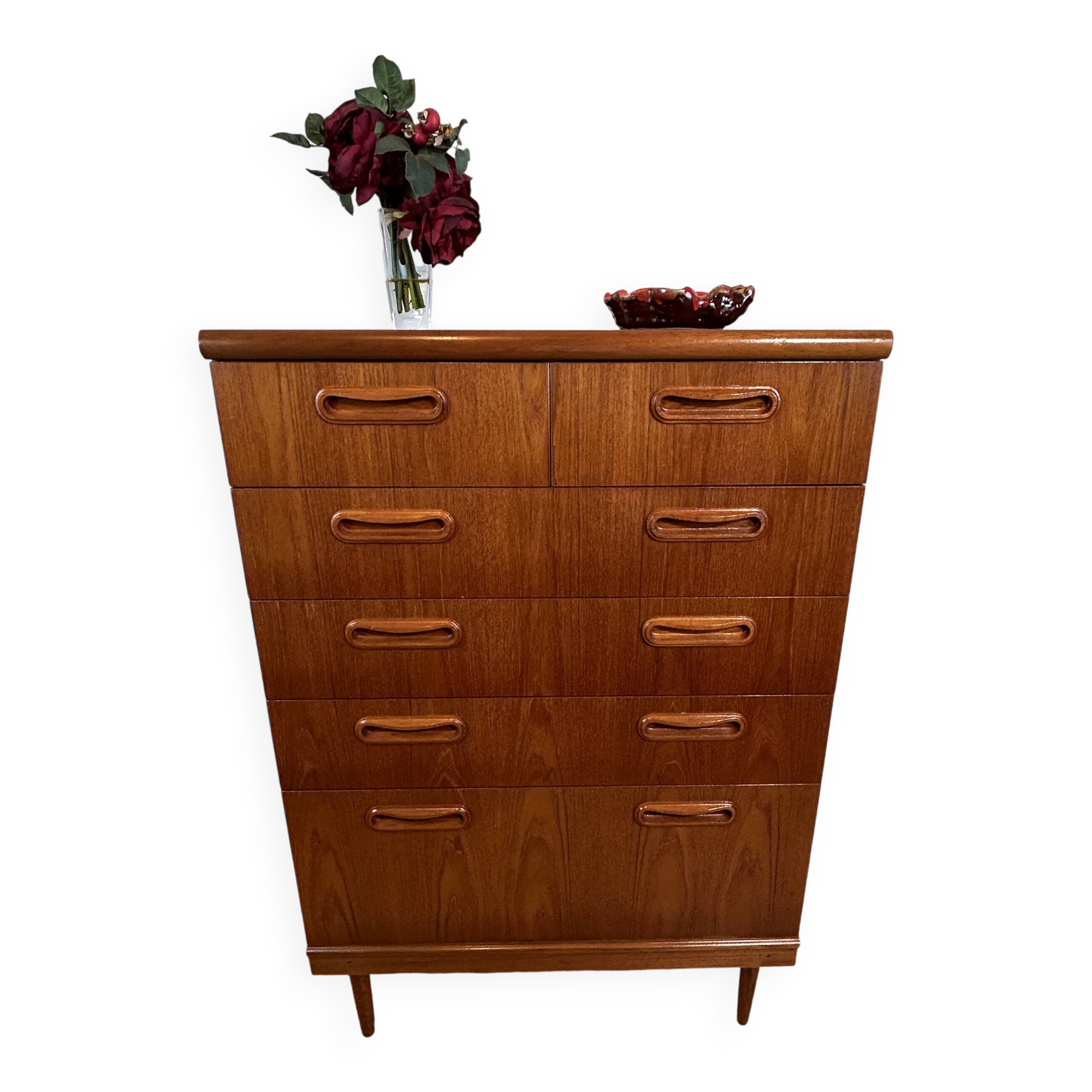 Mid Century Retro Vintage Teak Tallboy Chest of Drawers GPlan 1960