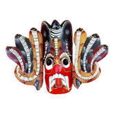 Wall mask Polychrome carved wood
