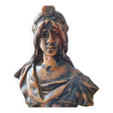 Bronze woman bust Emmanuel Villanis