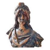 Bronze woman bust Emmanuel Villanis