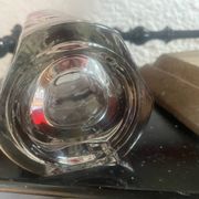 Vintage garnet glass geometric vase