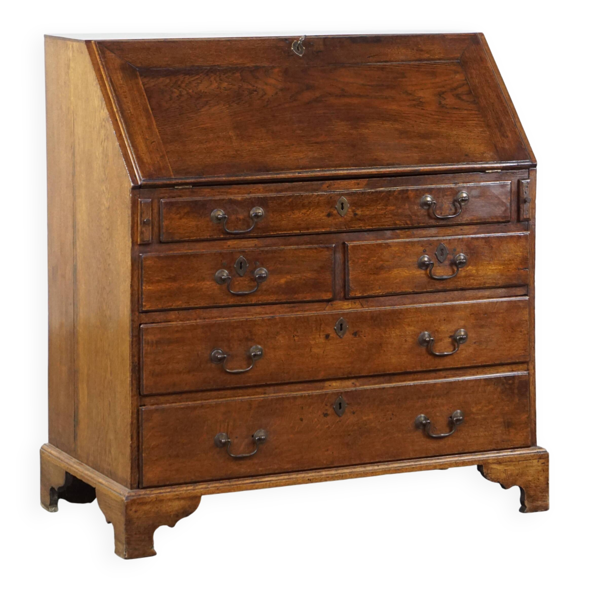 Large antique English oak secretaire from the 18th century