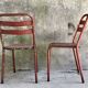 Paire de chaises tolix T2 rouge - assise pleine - 1950
