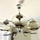 Large chrome and smoked glass chandelier 1970
