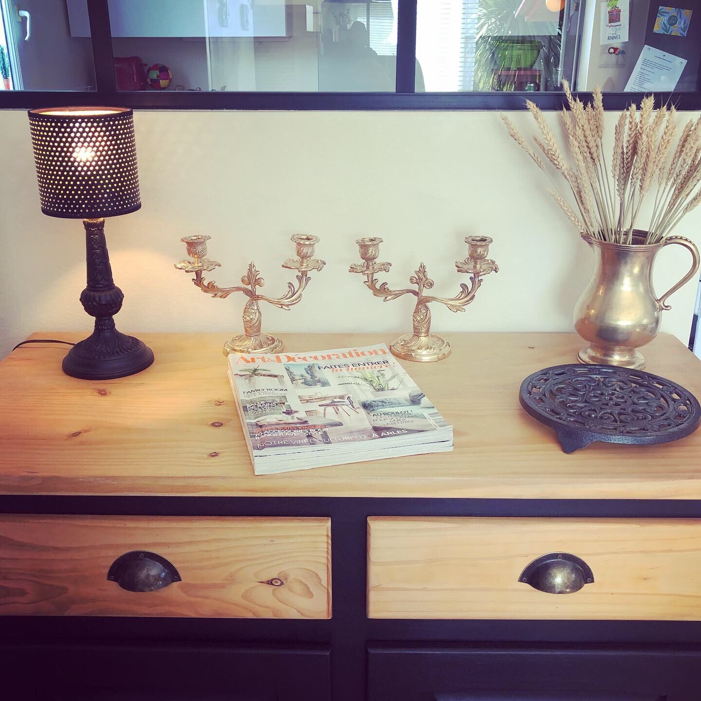 Pair of antique chandeliers in solid brass