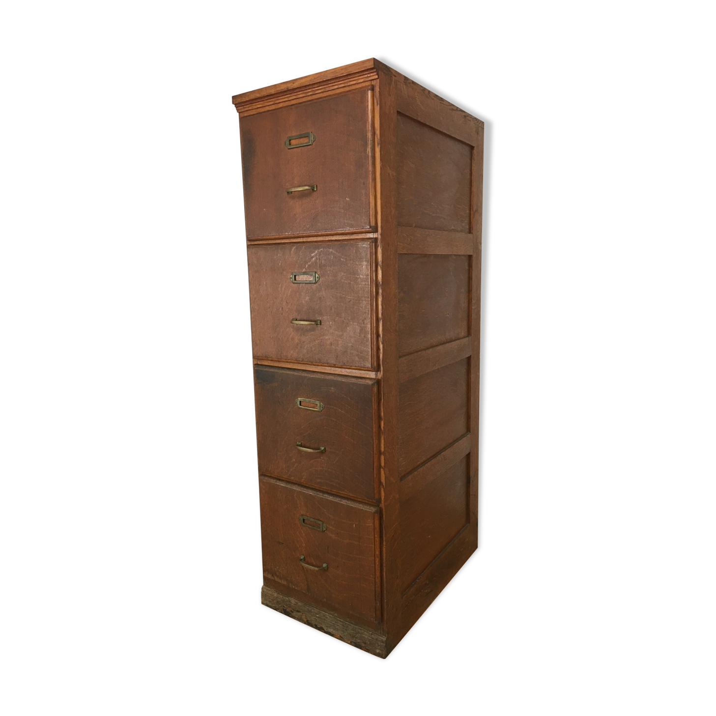 Meuble classeur 4 tiroirs en bois de chêne
