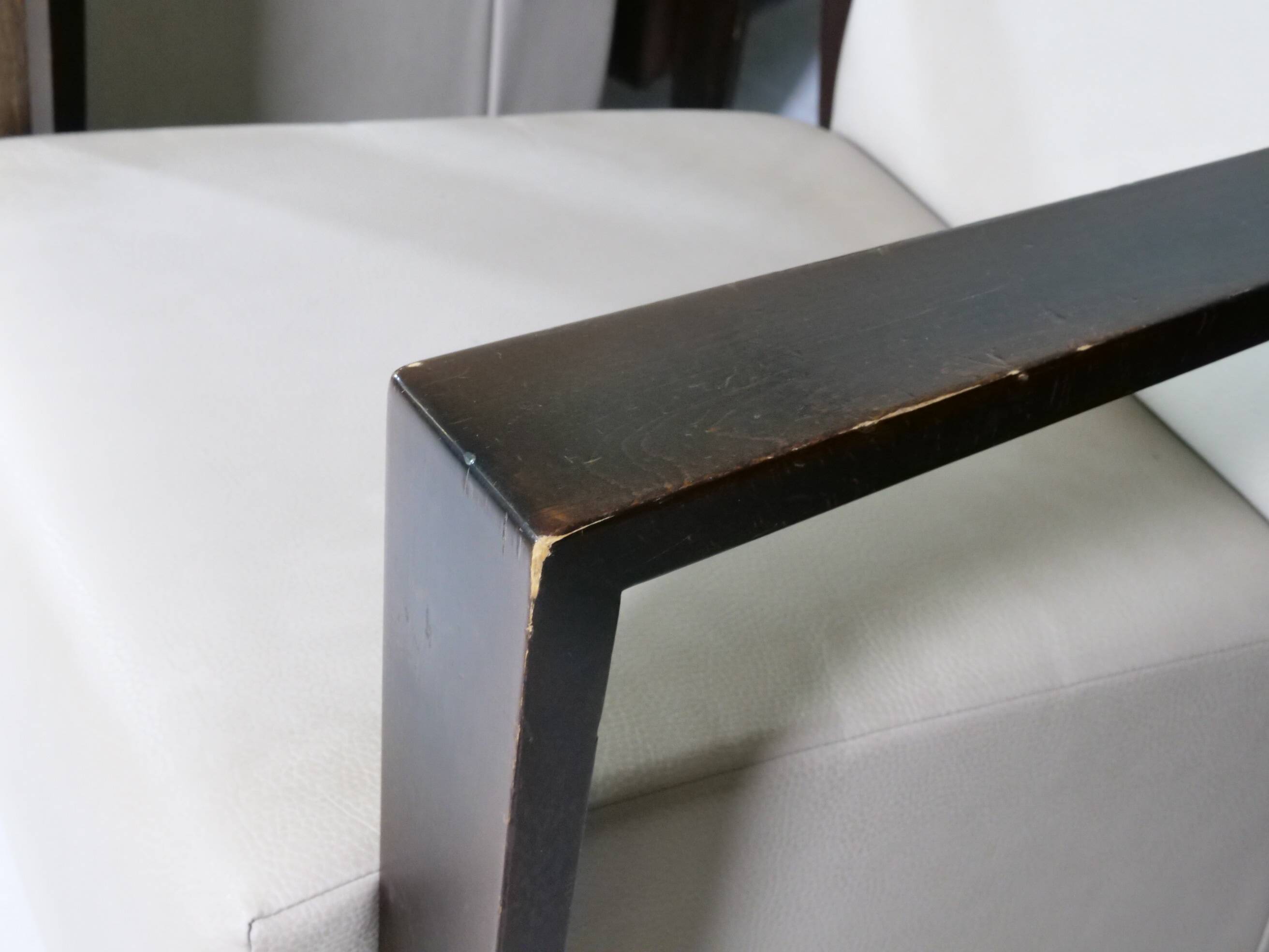 Franz Fertig Dresden leather armchair design, set of 5, 1960s