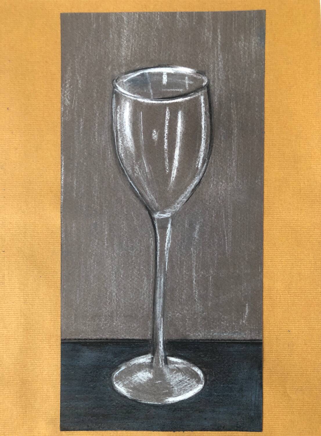 Illustration of a stemmed glass.