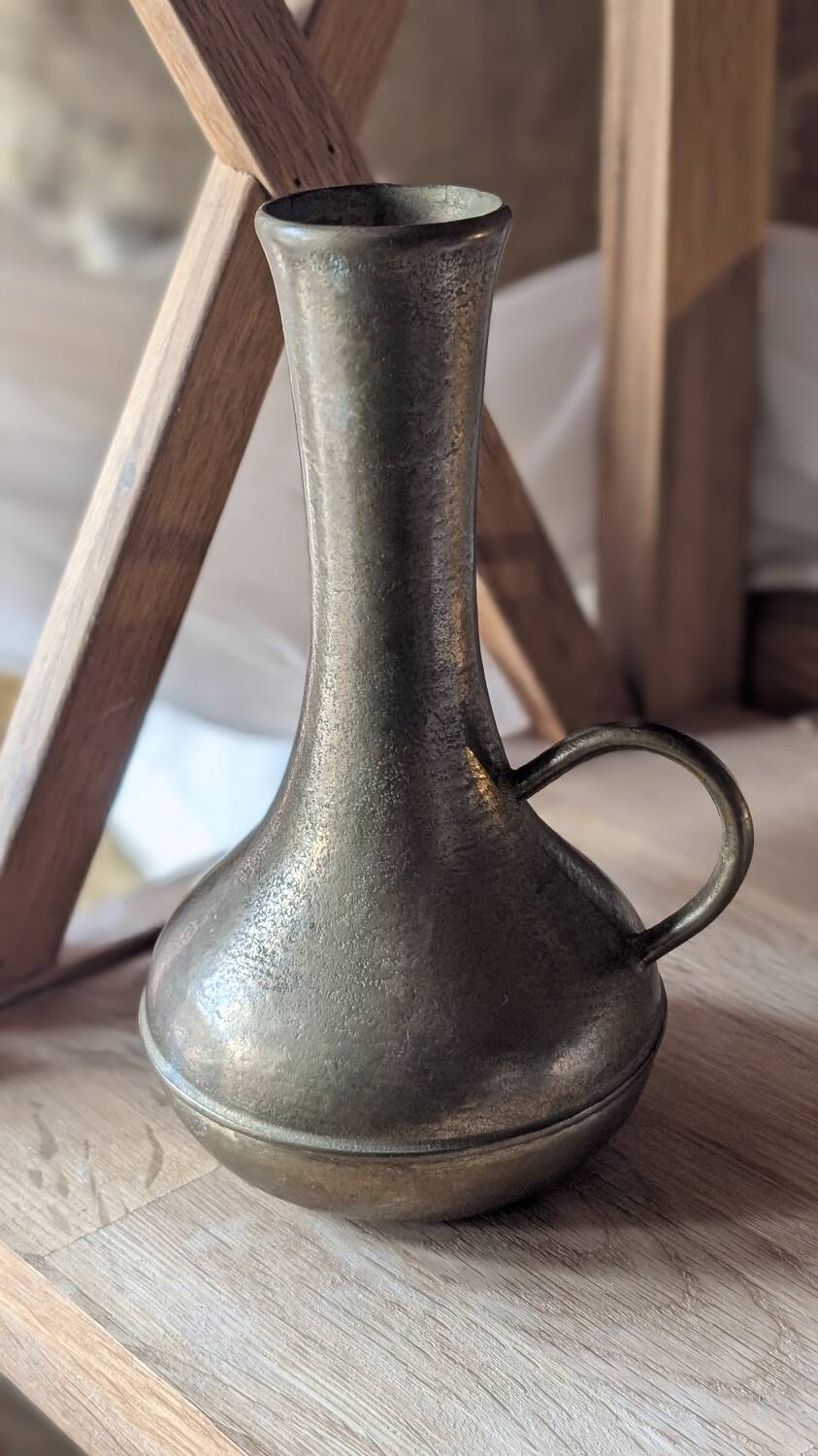 Antique hammered brass pitcher – oriental/handmade style