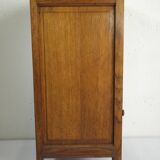 ART DECO OAK AND MARBLE BEDSIDE TABLE