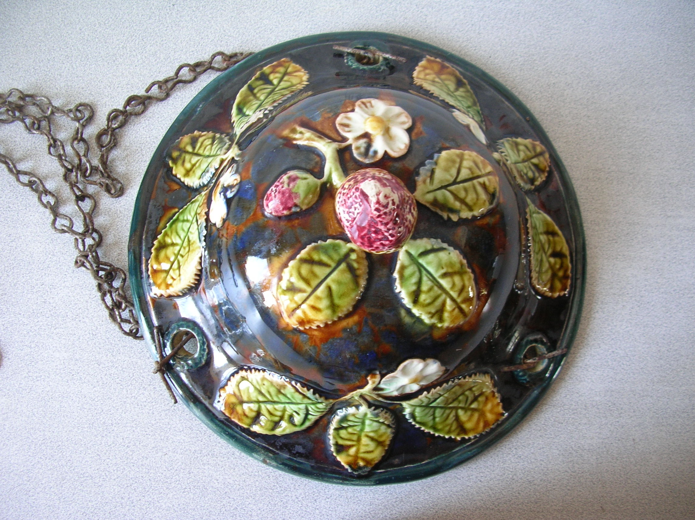 Old suspension basin planter slurry floral decoration art deco winter garden veranda