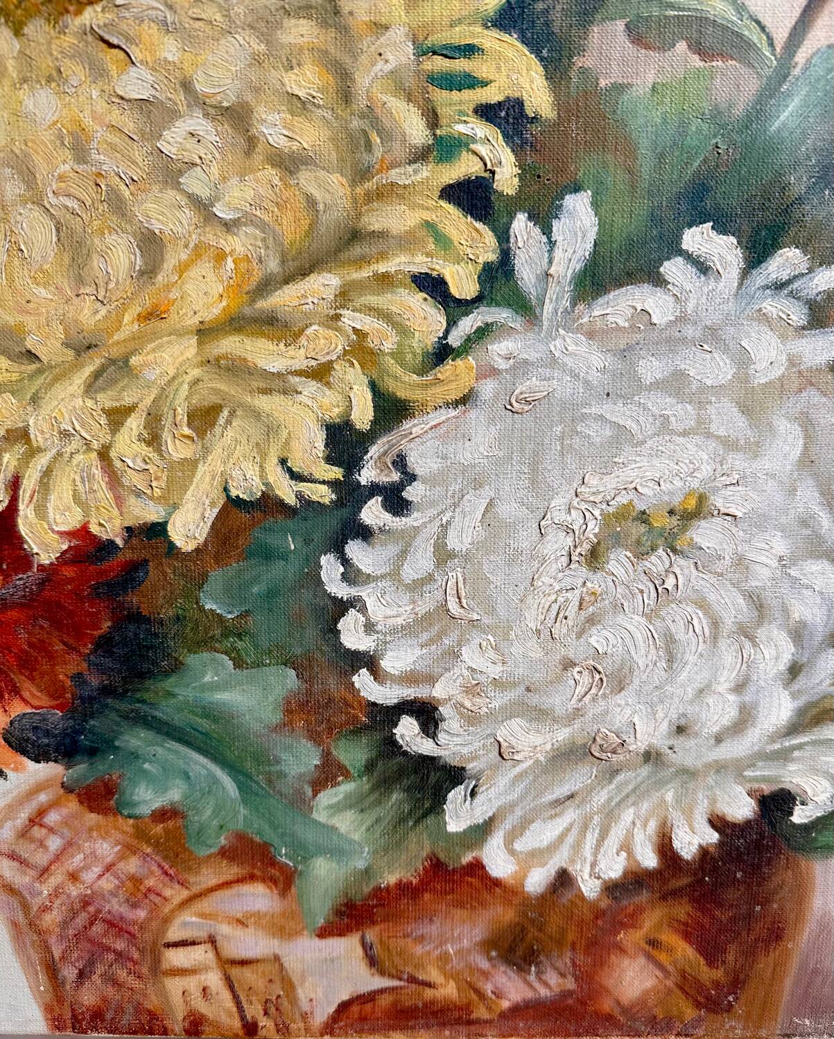 Tableau huile sur toile nature morte 100x50cm