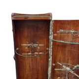 French Art Deco Mahogany round Bar Furniture, 1920/30s