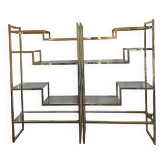 70s brass shelves