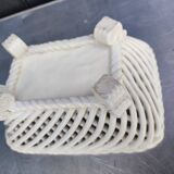 Vintage basket, woven ceramic fruit bowl