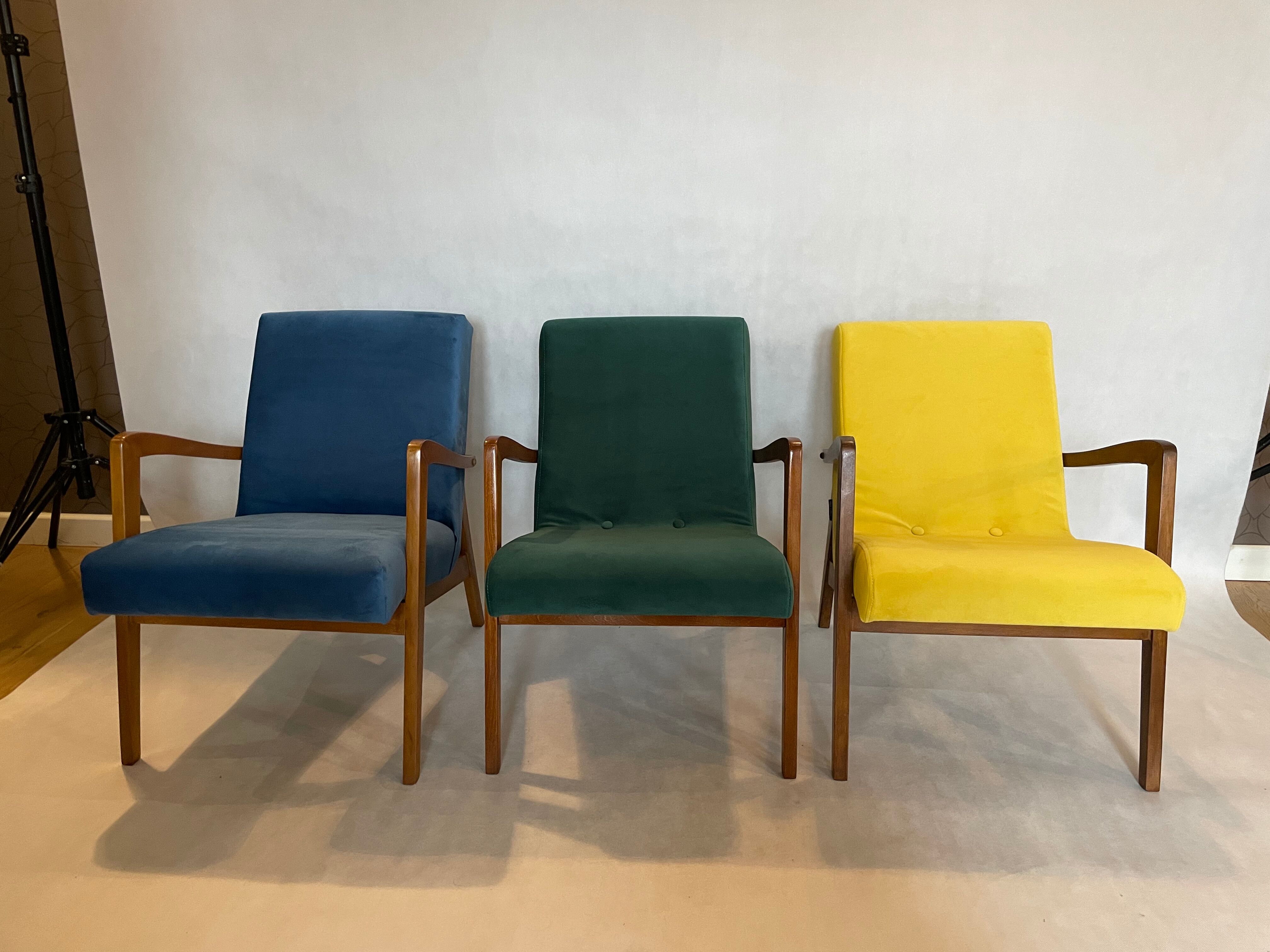 Chaise polonaise vintage en vert, années 1970