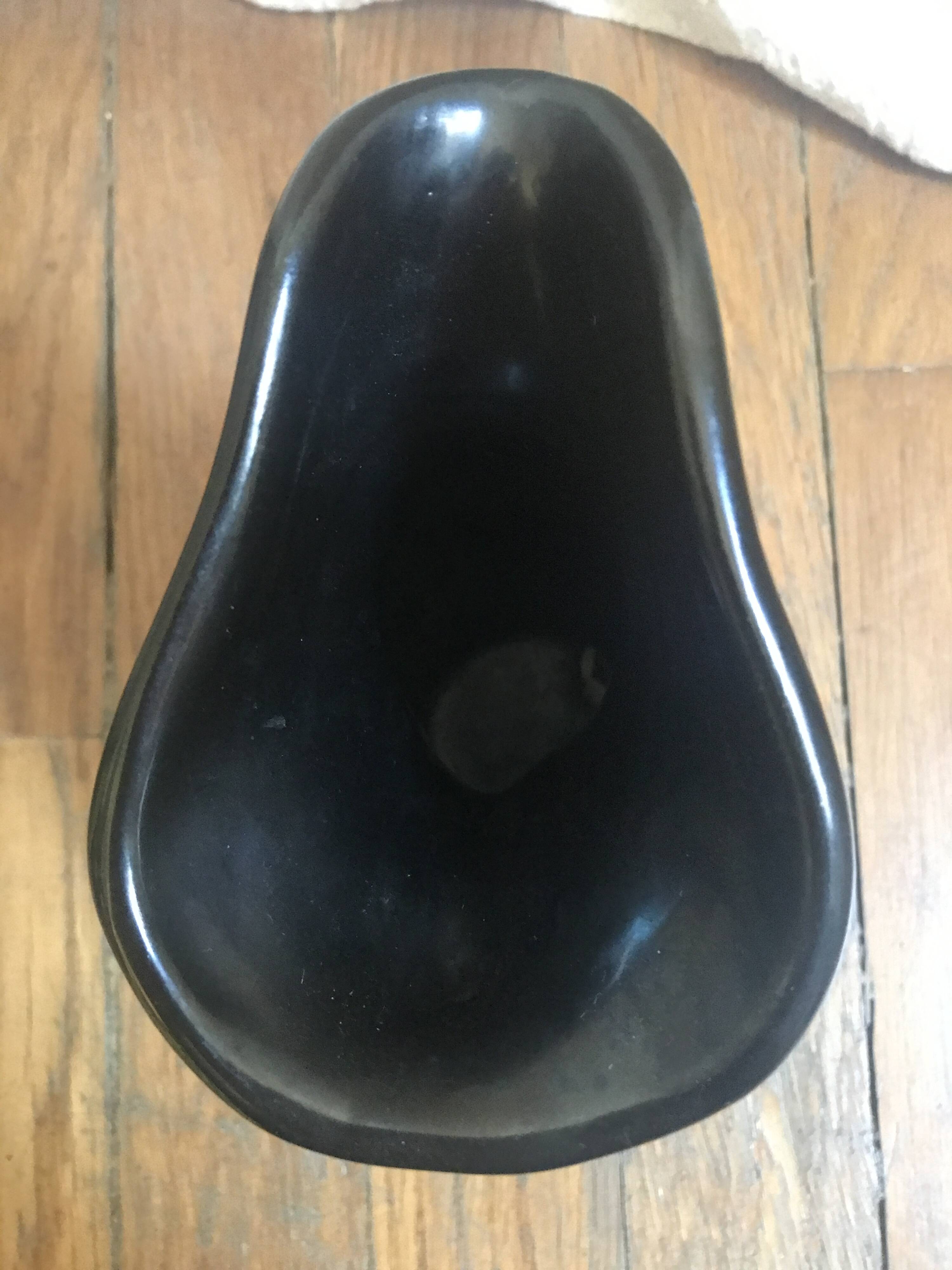 Matte black Vallauris ceramic pitcher