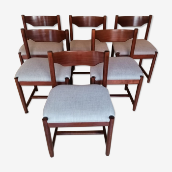 Lot de 6 chaises en teck Danemark 1960