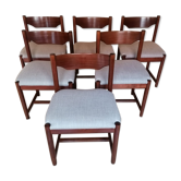Lot de 6 chaises en teck Danemark 1960