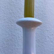 Set of 4 white ceramic candle holders