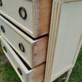 Antique Louis XVI style chest of drawers with marble top