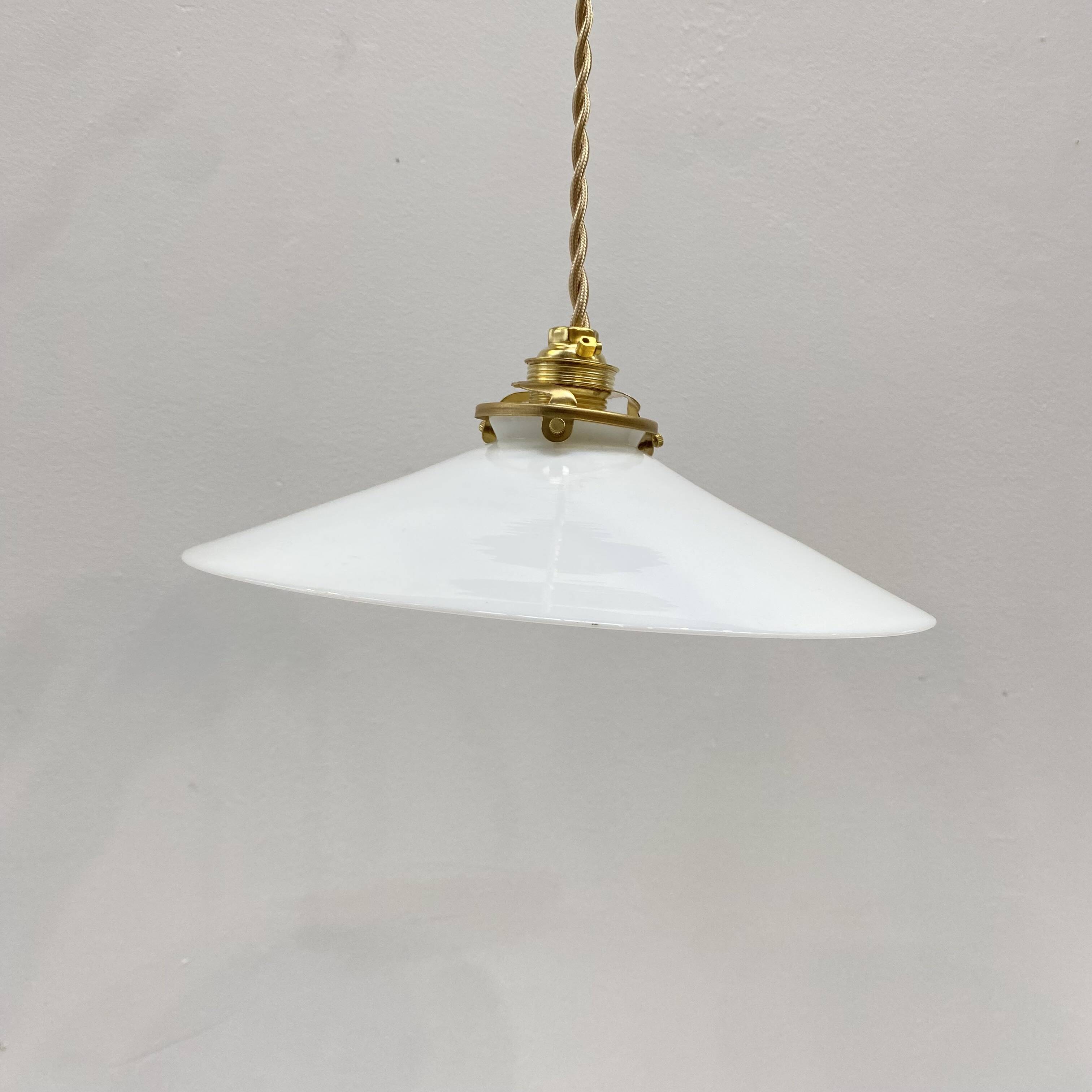 Vintage white opaline pendant light