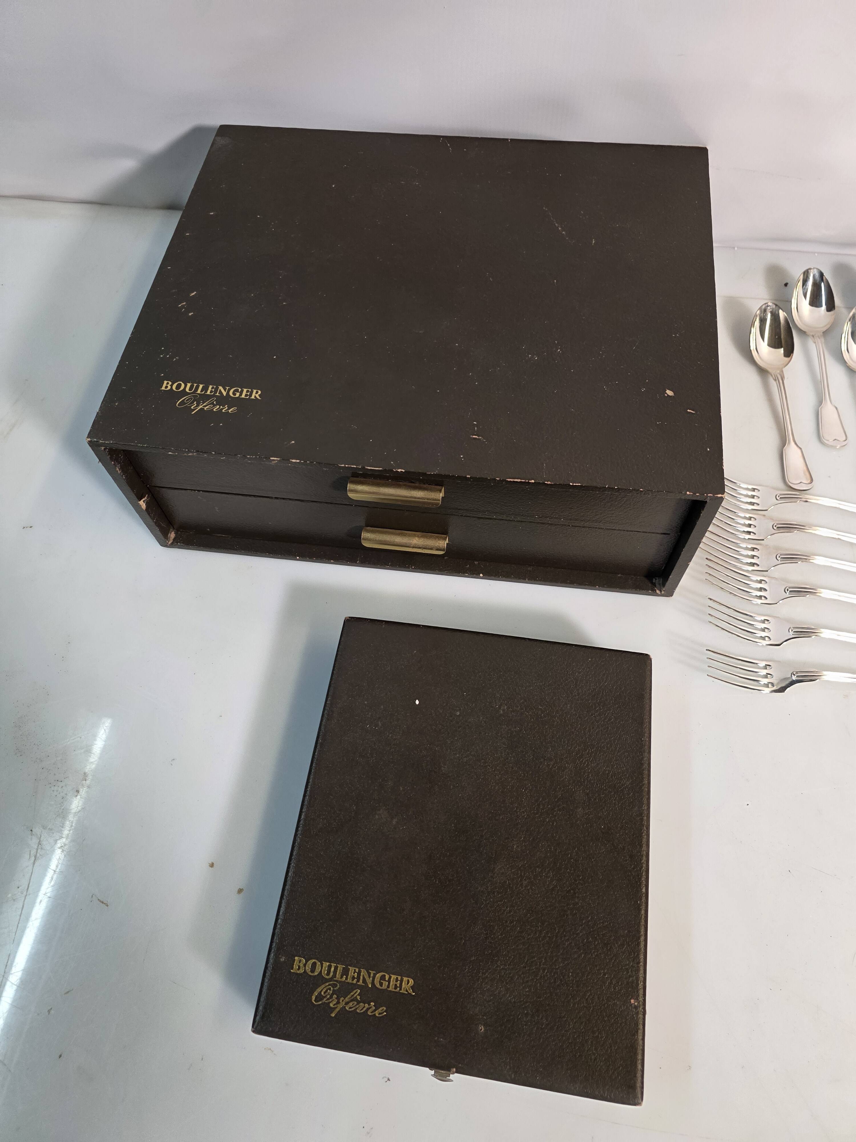 Boulenger silver-plated cutlery set, 86 pieces, hallmark 100.