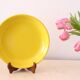 Niderviller round dish, yellow, 1970/80, vintage