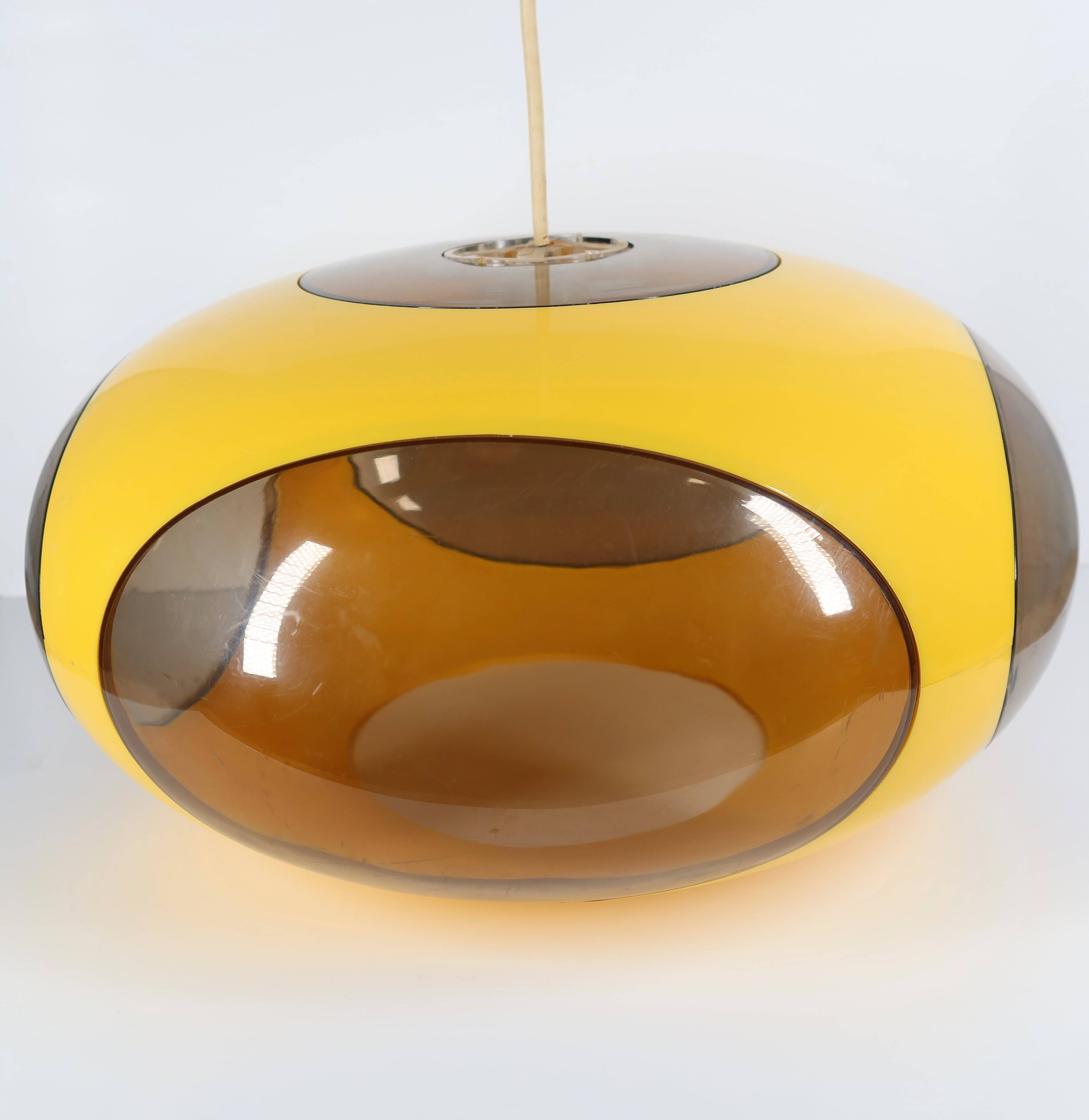 Suspension UFO Space Age yellow by Luigi Colani for Massiv, Belgium, 1970