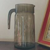 Vintage smoked glass carafe/pitcher