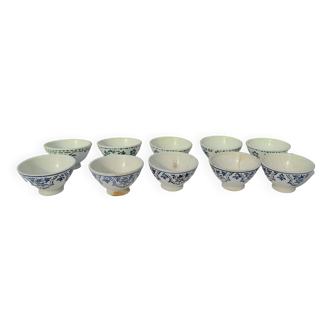 10 small HB et cie earthenware bowls, Choisy model, diameter 8 cm
