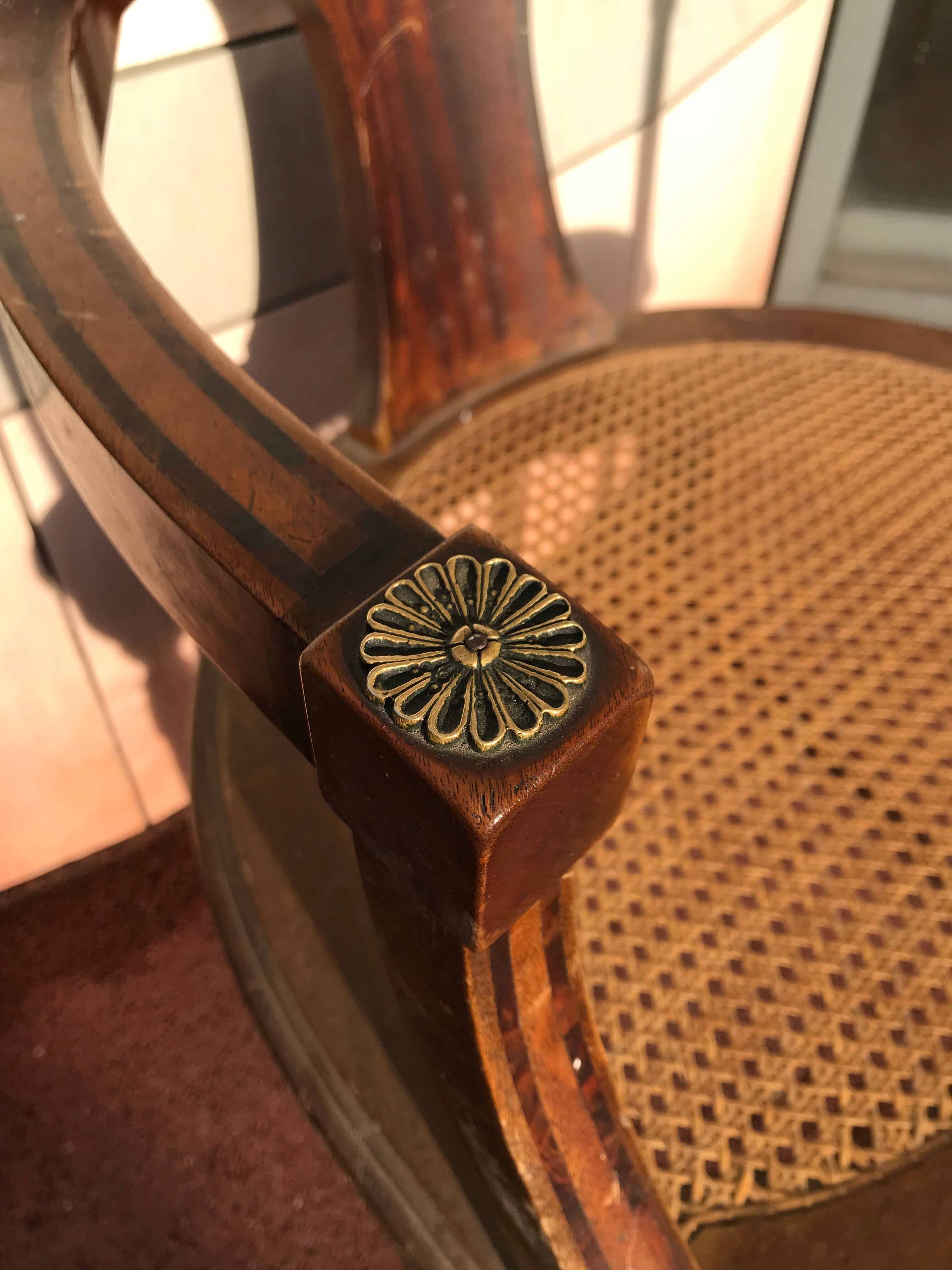 Cane empire armchair