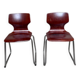 pair of vintage Flötotto chairs in pagwood 1970