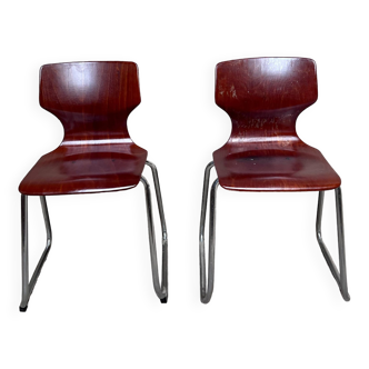 pair of vintage Flötotto chairs in pagwood 1970